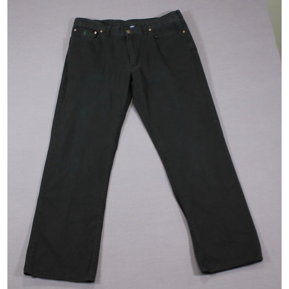 Polo Ralph Lauren 650 Straight Fit Chino Pants Black Vintage Men 38 x 32 Pony